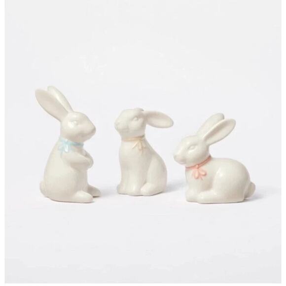 2024 Target Spritz Ceramic Easter Bunnies Figurine 3-Pack Spring Decor New - Picture 1 of 7